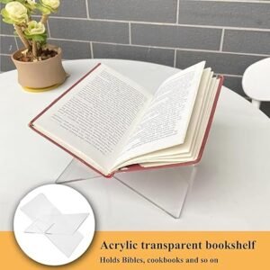 حامل كتب من الاكريليك، مسند قراءة شفاف، تصميم على شكل حرف X لتقديم الكتب وقراءتها، 19 × 11 × 11 سم